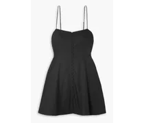 Eileen washed cotton-poplin mini dress - Black