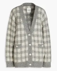 Sandro Intarsia-knit cardigan - Gray Gray