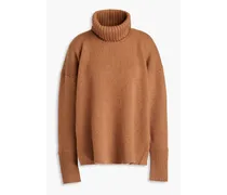 Cashmere-blend turtleneck sweater - Brown