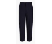 Jacquard-knit cotton-blend pants - Blue
