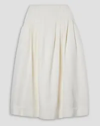 Co Pleated twill midi skirt - White White