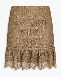 Charo Ruiz Cotton-blend crocheted lace mini skirt - Neutral Neutral