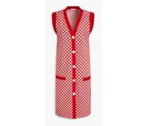 Jacquard-knit dress - Red