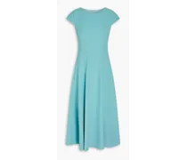 Flared crepe midi dress - Blue