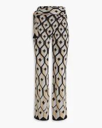 Paco Rabanne Stretch jacquard-knit flared pants - Black Black