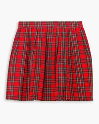 ERL Pleated plaid cotton mini skirt - Red Red