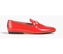 Embellished patent-leather loafers - Red