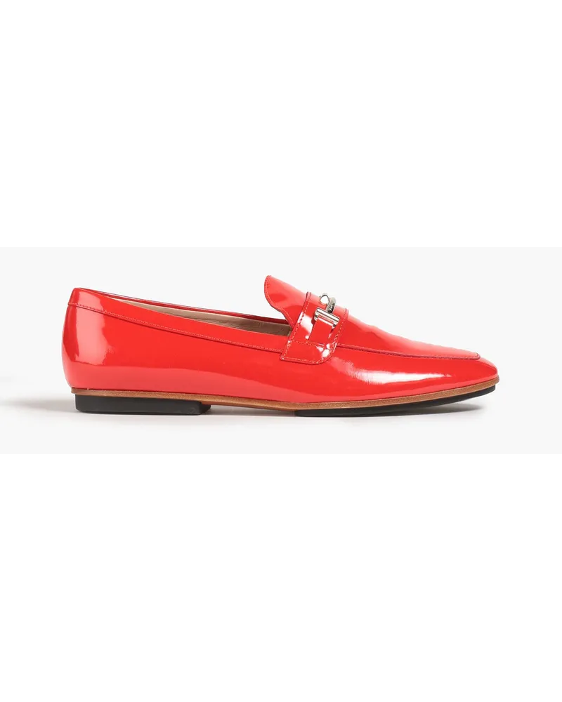 TOD'S Embellished patent-leather loafers - Red Red