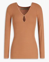 Enza Costa Ribbed jersey top - Brown Brown