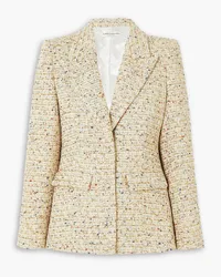 Alessandra Rich Sequin-embellished metallic cotton-blend bouclé-tweed blazer - Neutral Neutral