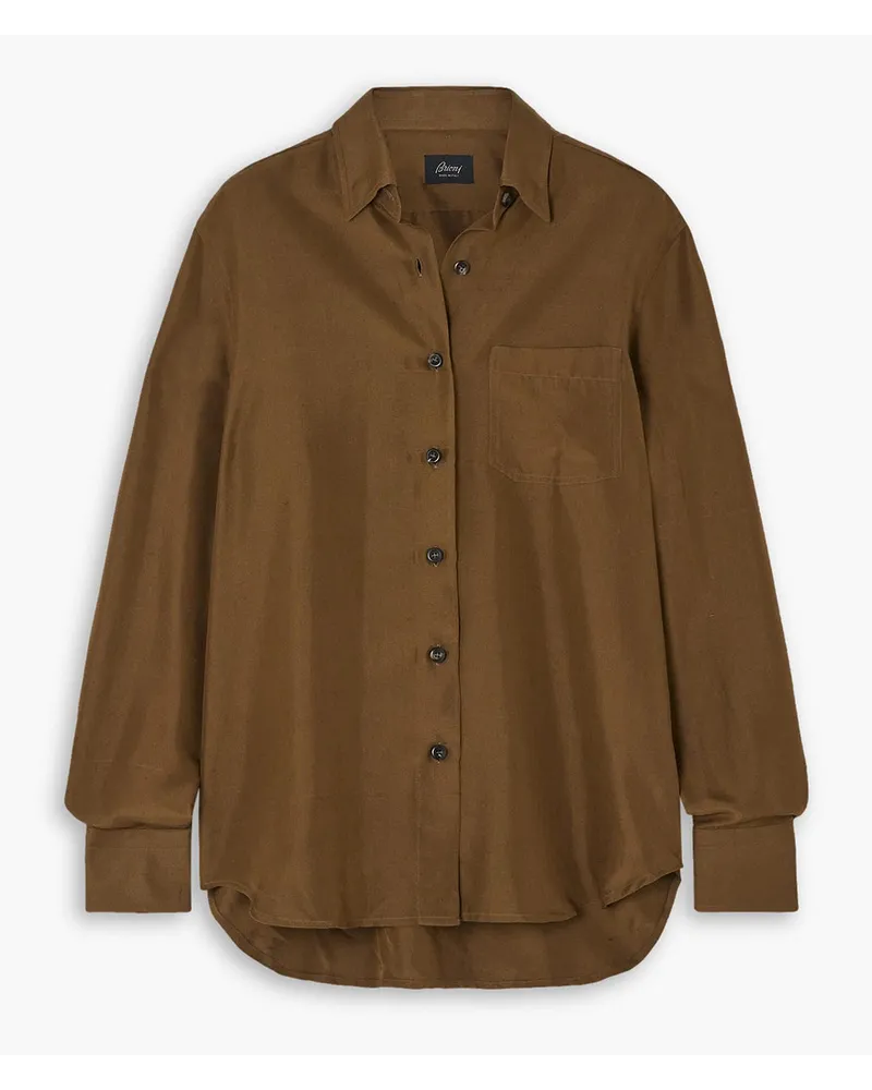 Brioni Silk-shantung shirt - Brown Brown