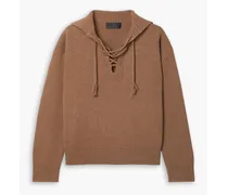 Gloria lace-up wool sweater - Brown