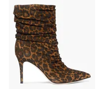 Gianvito Rossi Cecile 85 leopard-print suede ankle boots - Animal print Animal