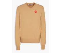Appliquéd wool sweater - Neutral
