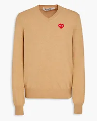 Comme des Garçons Appliquéd wool sweater - Neutral Neutral