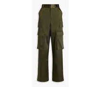 Satin cargo pants - Green