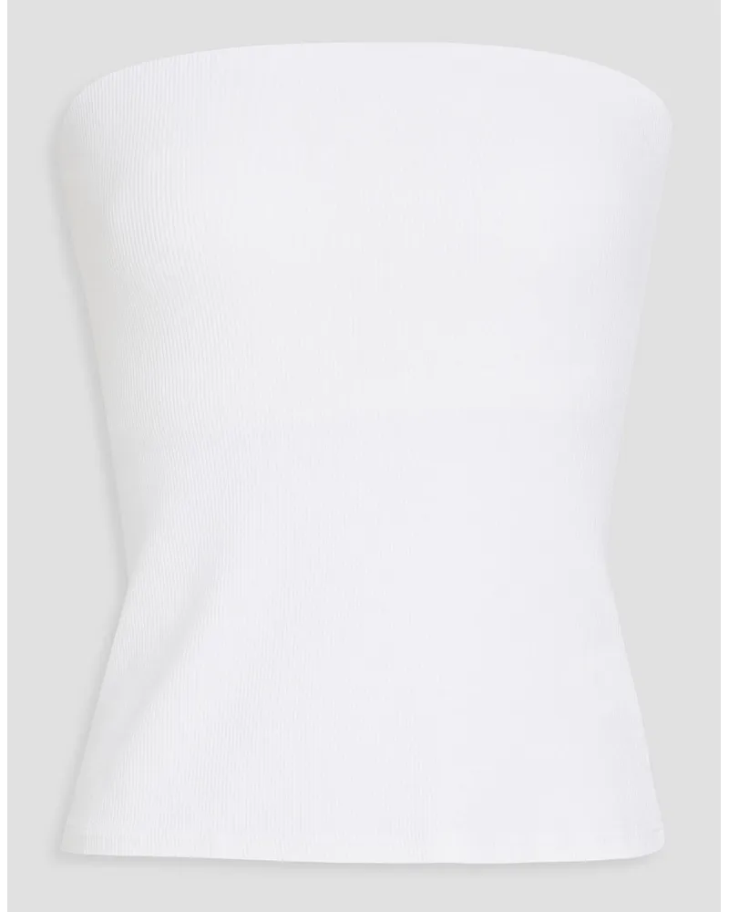 Enza Costa Strapless ribbed jersey top - White White