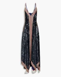 Valentino Garavani Embellished silk crepe de chine gown - Blue Blue