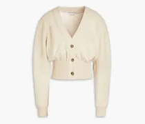 Leona mélange French cotton-blend terry cardigan - Neutral