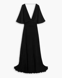 Cortana Martina draped silk maxi dress - Black Black