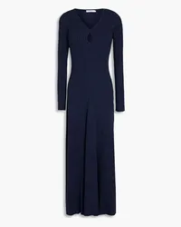 Anna Quan Cutout ribbed cotton midi dress - Blue Blue