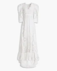 LoveShackFancy Cloud cutout cotton crocheted lace maxi dress - White White