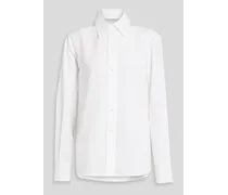 Cutout cotton-poplin shirt - White