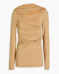 Victoria Beckham Draped satin jersey sweatshirt - Brown Brown