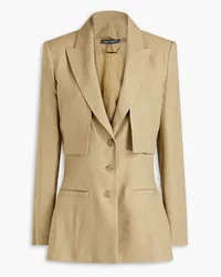 Alberta Ferretti Convertible cutout linen-blend twill blazer - Neutral Neutral