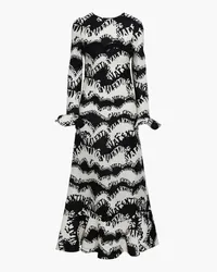 Valentino Garavani Printed silk-satin crepe maxi dress - Black Black