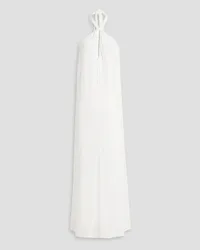 RIXO Jordyn open-back satin-crepe halterneck maxi dress - White White