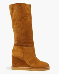 ba&sh Cassandra suede wedge boots - Brown Brown