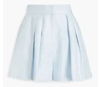 Espoir belted linen-twill shorts - Blue