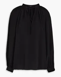 Joseph Gathered silk crepe de chine blouse - Black Black