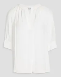 Claudie Pierlot Gathered crepe de chine top - White White