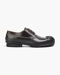 Maison Margiela Rubber-trimmed leather derby shoes - Black Black