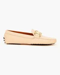 TOD'S Chain-embellished leather loafers - Pink Pink