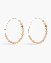 Zimmermann Gold-tone, pearl and bead hoop earrings - Metallic Metallic