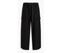 Cotton-blend cargo pants - Black