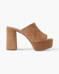 Porte & Paire Suede platform mules - Neutral Neutral