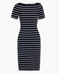 Carolina Herrera New York Striped pointelle-knit dress - Blue Blue