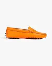 TOD'S Gommino pebbled-leather loafers - Orange Orange