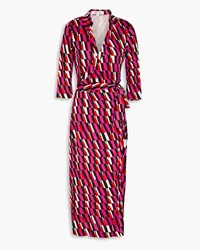 Diane von Furstenberg Abigail printed silk-jersey midi wrap dress - Pink Pink