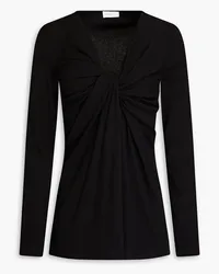 Rosetta Getty Twist-front cotton-jersey top - Black Black