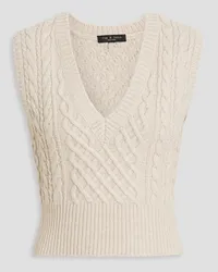 Rag & Bone Elizabeth cable-knit wool, cotton and alpaca-blend vest - White White