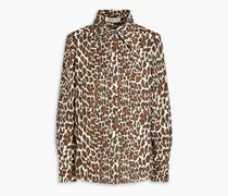 Reva leopard-print cotton-poplin shirt - Animal print