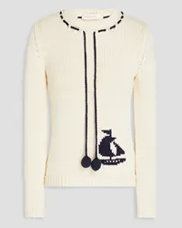 Zimmermann Intarsia cotton sweater - White White