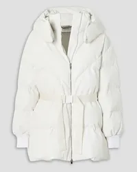 Stella McCartney Kayla belted hooded quilted faux leather coat - White White