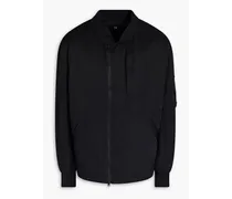 Utility satin-twill bomber jacket - Black