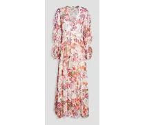Gathered floral-print crepon maxi dress - Multicolor